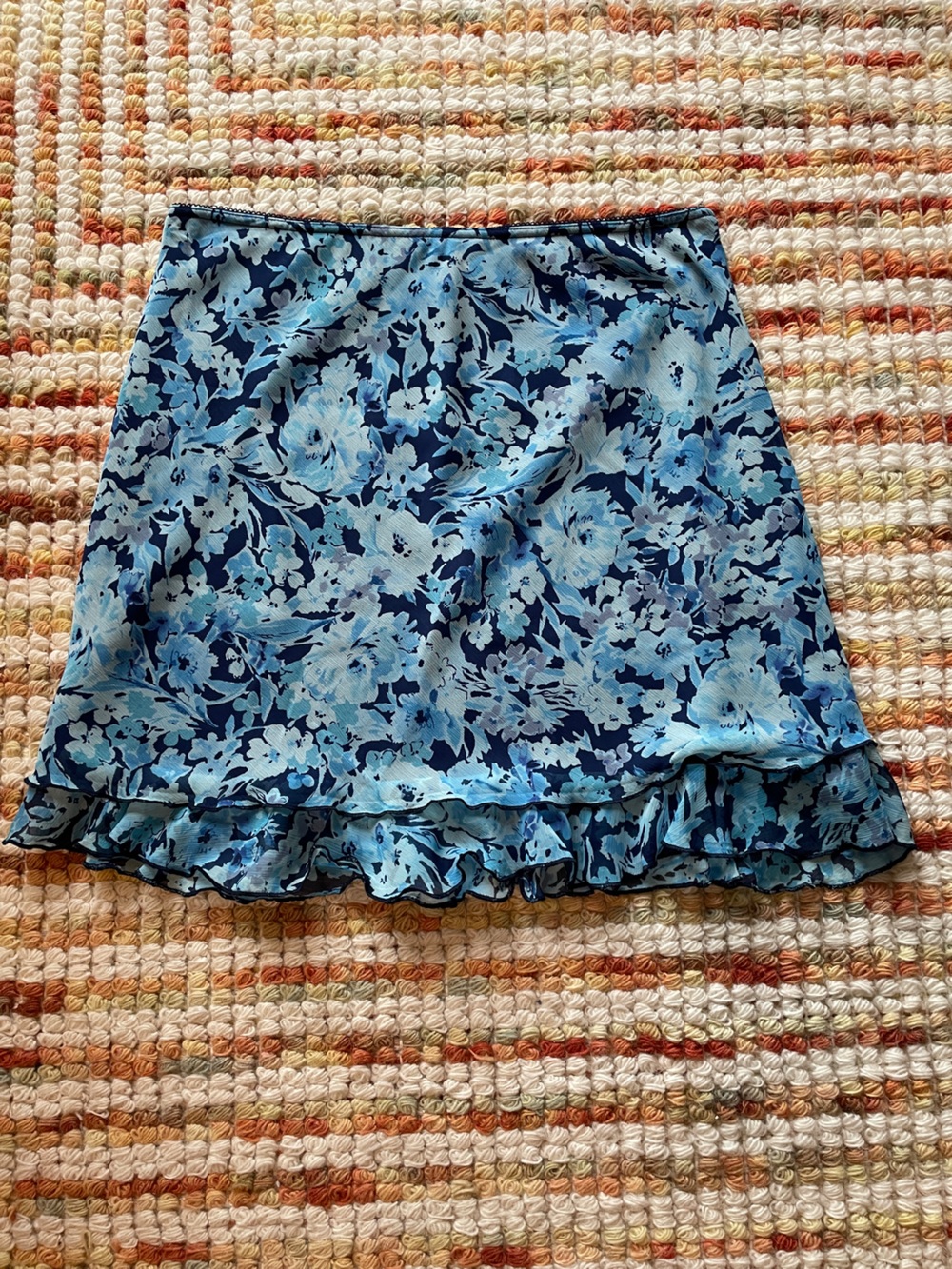Blue Floral Skirt
